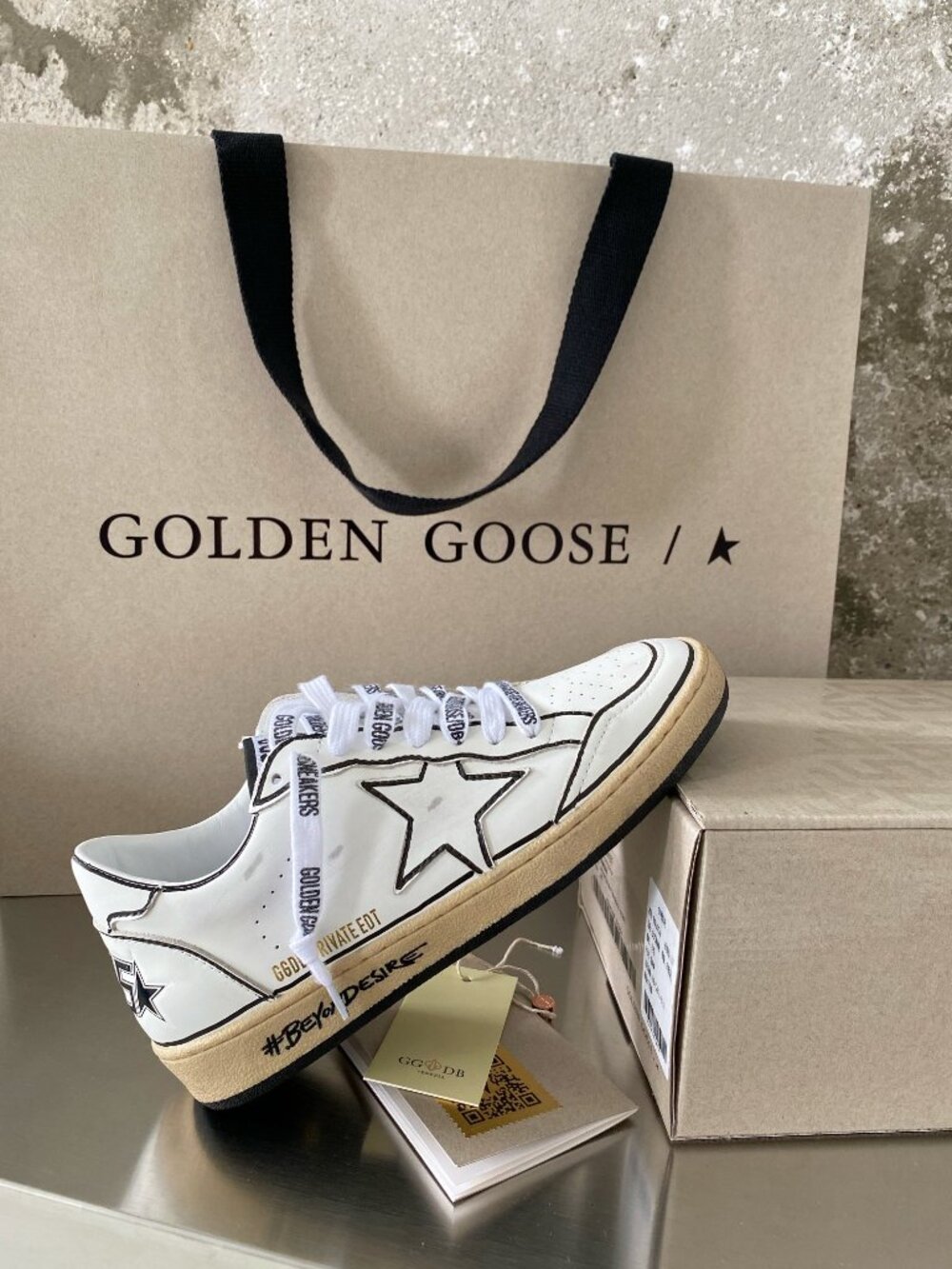 Golden Goose White and Black Women's Sneakers - Picture 3 of 6